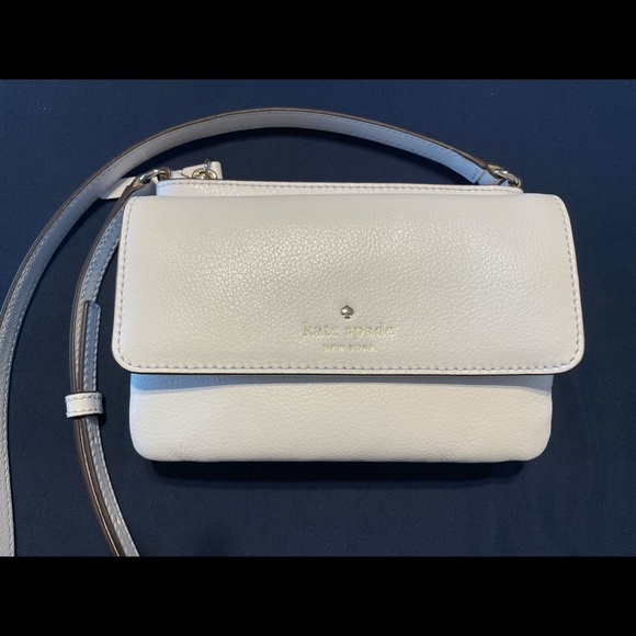 Kate Spade white leather crossbody purse